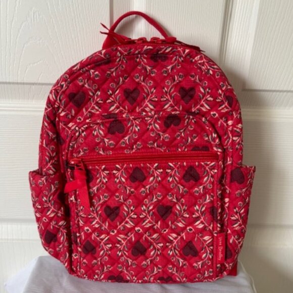 Vera Bradley Small Backpack Imperial Hearts Red - Picture 1 of 6